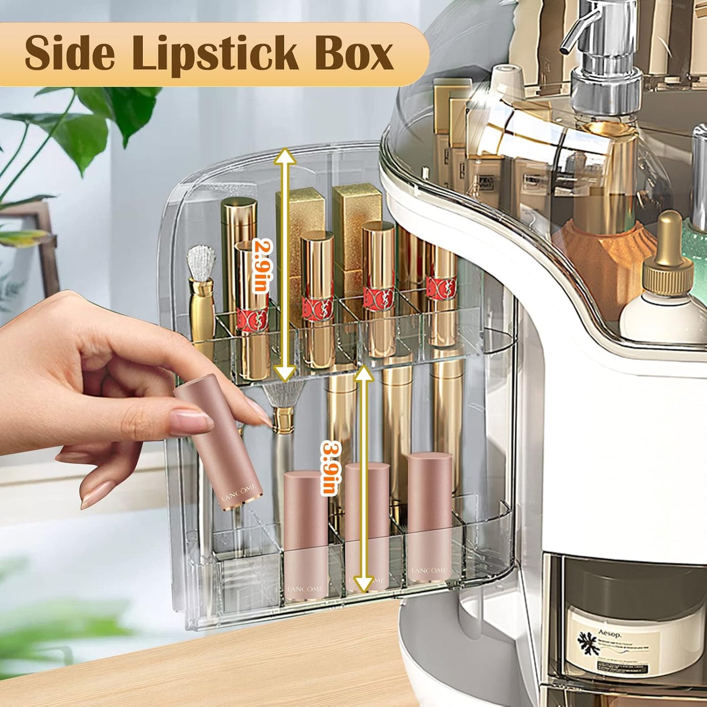 Luxury Cosmetic Organizer – Multi-Layer Makeup Storage Box with Dustproof Cover