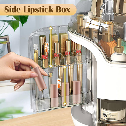 Luxury Cosmetic Organizer – Multi-Layer Makeup Storage Box with Dustproof Cover