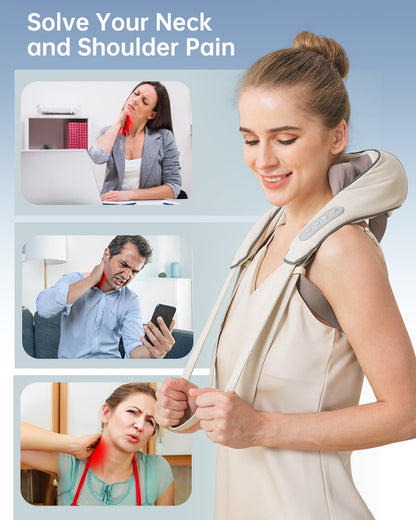 Electric Neck & Shoulder Massager – U-Shaped Portable Massage Device with Heat Function for Comfort Use