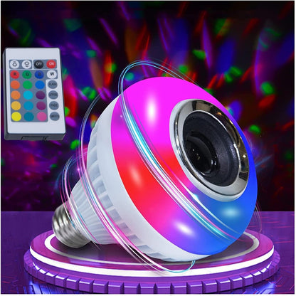 Bluetooth RGB LED Music Bulb Speaker – Wireless Color Changing Light with Built-in Bluetooth Audio Speaker