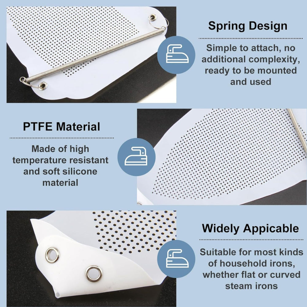 Teflon Iron Cover Protector for Steam Irons – Reusable Non-Stick Soleplate Cover Heat Resistant Ironing Shoe