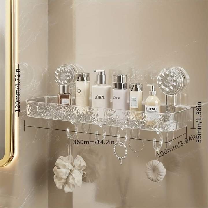 Luxury Suction Shelf – Wall Mounted Corner Shower Organizer | Free Shipping