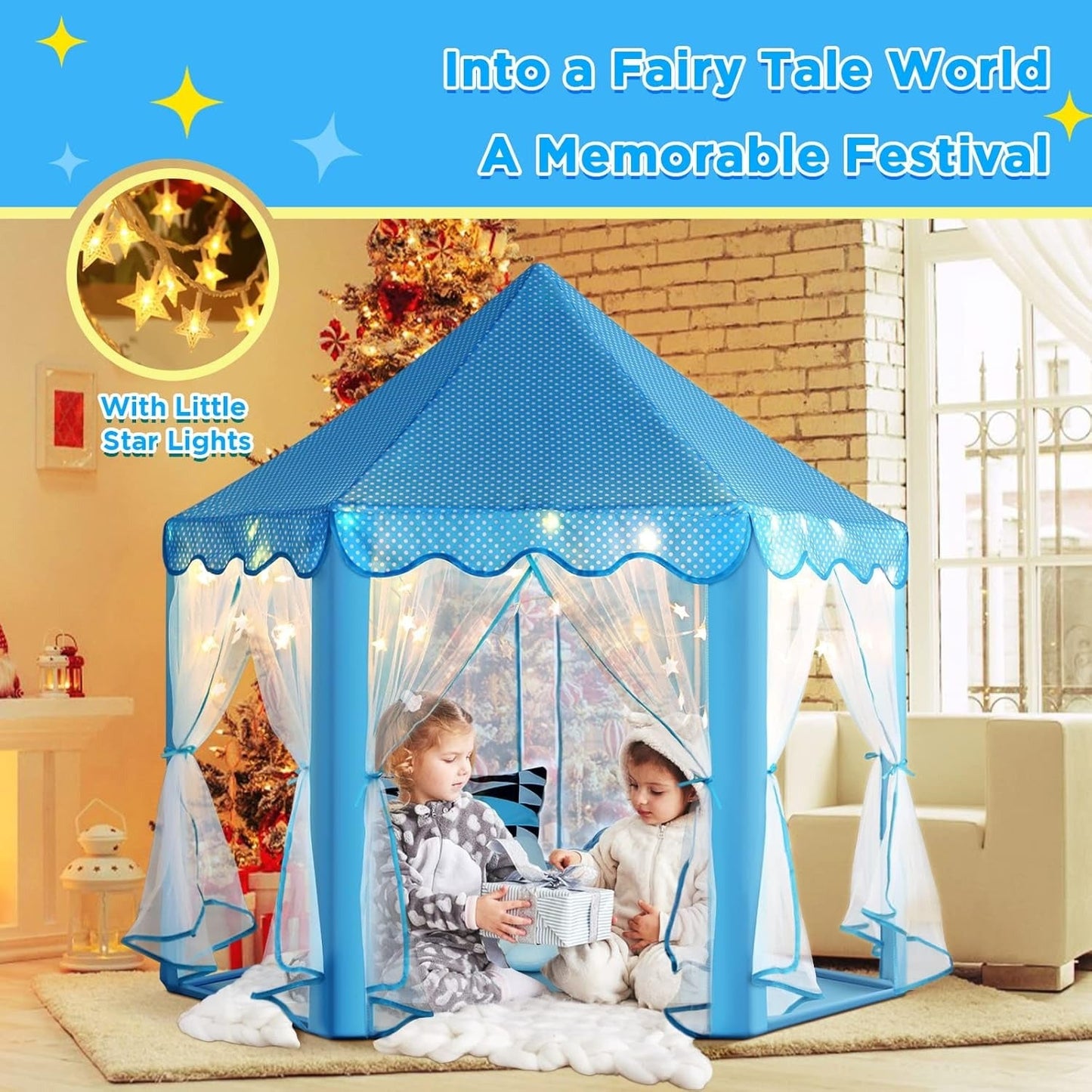 Kids Play Tent House – Indoor & Outdoor Foldable Princess Play Tent for Children