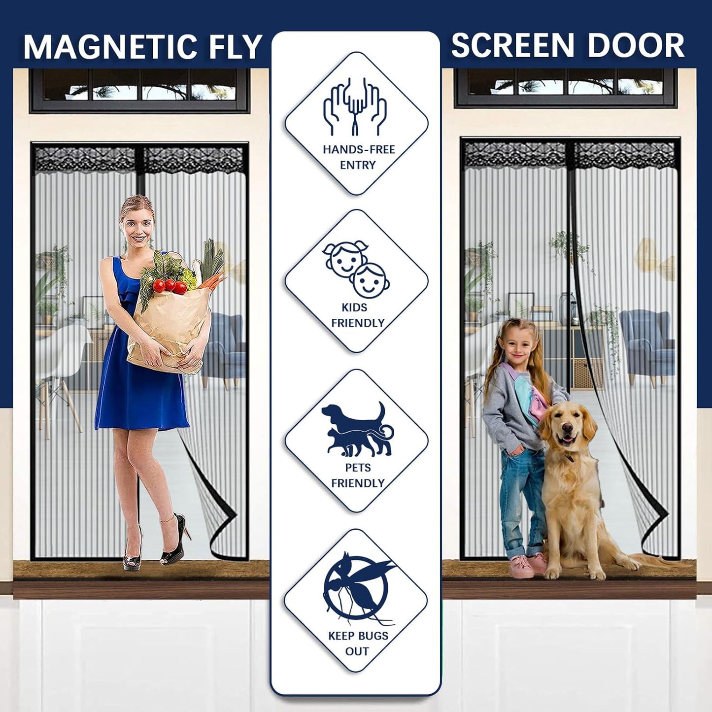 Magnetic Mosquito Net Door Curtain – Hands-Free Anti-Insect Mesh Screen for Home