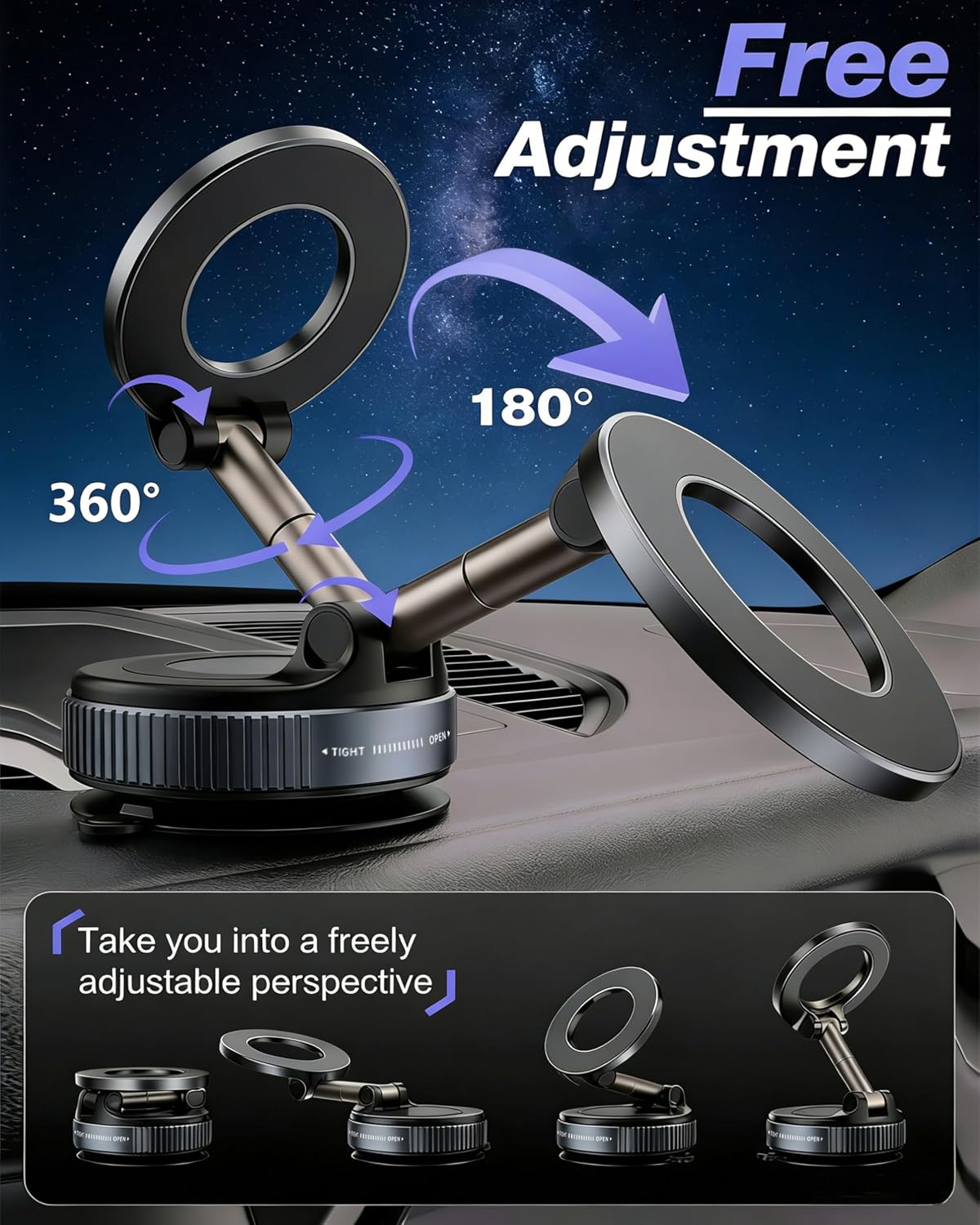 Magnetic Suction Mobile Holder + 60W Travel Cable Kit – 2-in-1 Deal