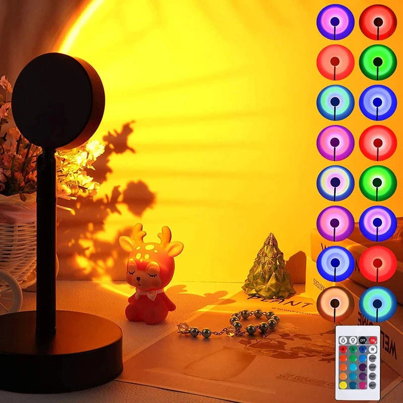 2-in-1 Moon & Sunset Lamp Deal | 3D Crystal Moon Lamp + Sunset Projection Lamp