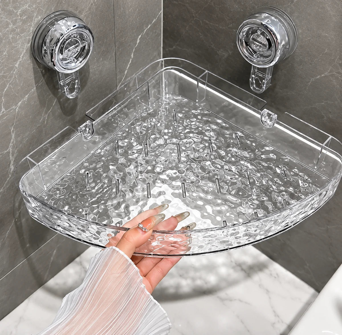 Luxury Suction Shelf – Wall Mounted Corner Shower Organizer | Free Shipping