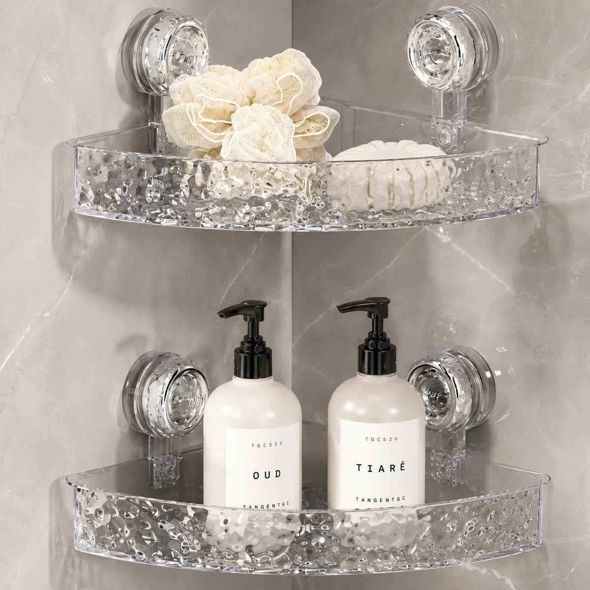 Luxury Suction Shelf – Wall Mounted Corner Shower Organizer | Free Shipping