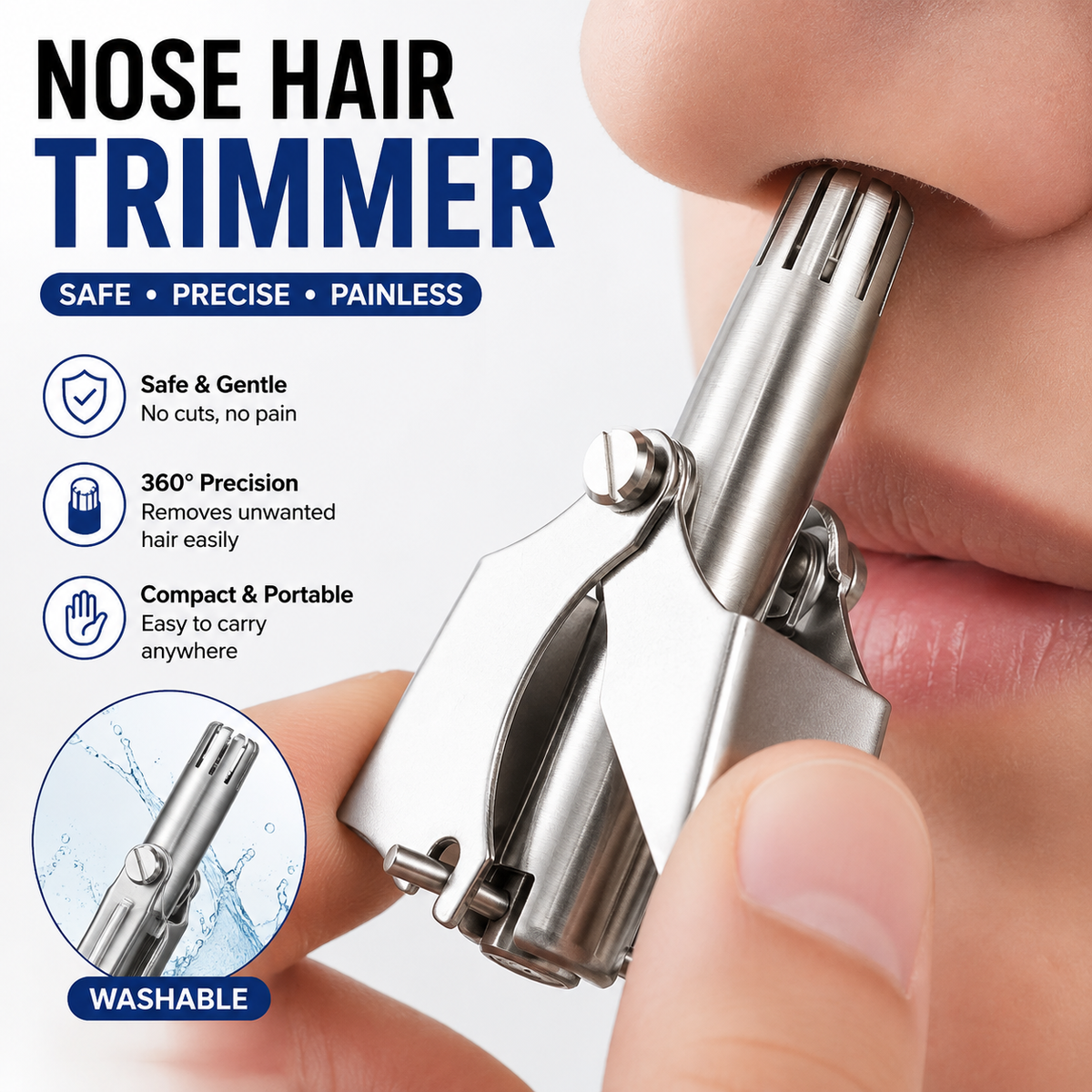 Nose Hair Trimmer | Safe & Precise Manual Nose Hair Remover
