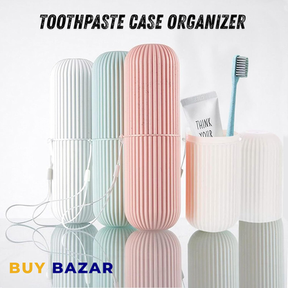 Portable Toothpaste & Toothbrush Travel Case – Compact Hygiene Storage Organizer for Travel, Gym & Daily Use