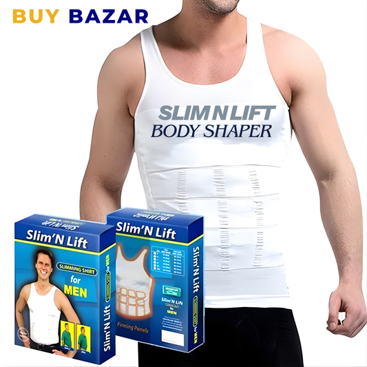 Slim’N Lift Body Shaper for Men – Compression Slimming Vest Tummy Control Shapewear Shirt