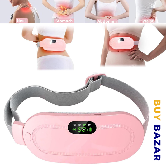 Rechargeable Period Cramp Massager Heating Belt – Adjustable Warm Compress Pad for Waist & Abdomen