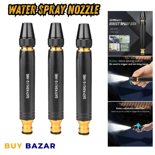 Adjustable Water Spray Nozzle – High Pressure Hose Spray Gun for Car Wash, Gardening & Cleaning