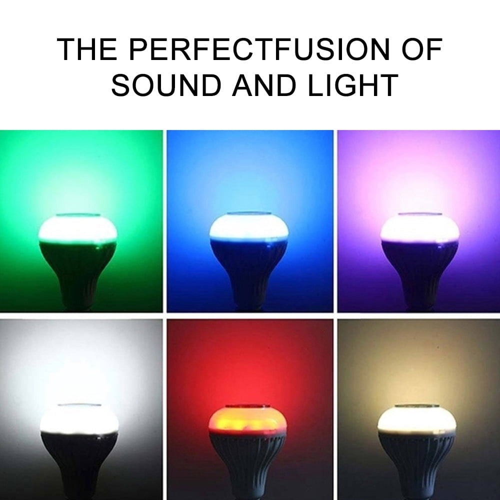 Bluetooth RGB LED Music Bulb Speaker – Wireless Color Changing Light with Built-in Bluetooth Audio Speaker
