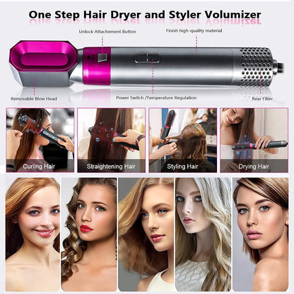 5-in-1 Hot Air Hair Styler & Dryer Brush Set – Multi-Attachment Hair Styling Tool for Drying, Curling & Volume