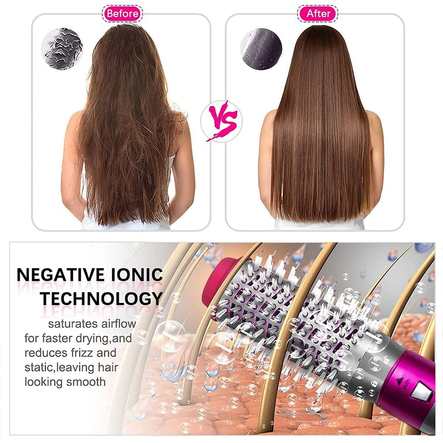 5-in-1 Hot Air Hair Styler & Dryer Brush Set – Multi-Attachment Hair Styling Tool for Drying, Curling & Volume