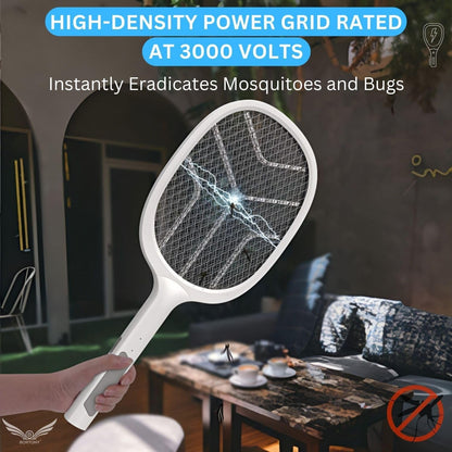 Rechargeable Electric Mosquito Racket – USB Insect Zapper Bat with LED Light for Indoor & Outdoor Use
