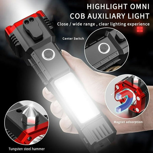 Multi-Function Safety Hammer COB LED Work Light with Magnet Base