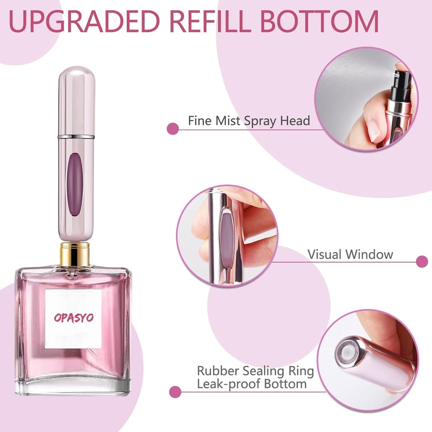 Portable Mini Refillable Perfume Atomizer – Travel Size Fragrance Spray Bottle 5ml for Easy Carry