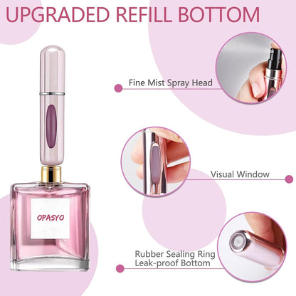 Portable Mini Refillable Perfume Atomizer – Travel Size Fragrance Spray Bottle 5ml for Easy Carry