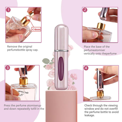 Portable Mini Refillable Perfume Atomizer – Travel Size Fragrance Spray Bottle 5ml for Easy Carry