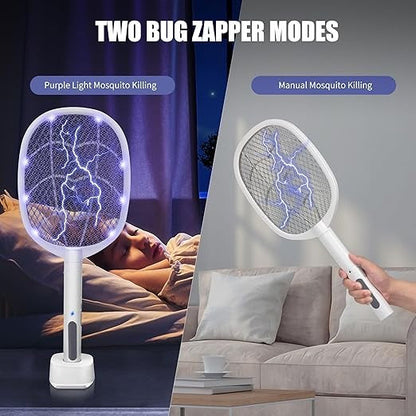 Rechargeable Electric Mosquito Racket – USB Insect Zapper Bat with LED Light for Indoor & Outdoor Use