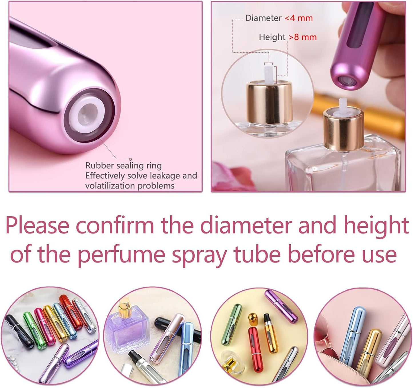 Portable Mini Refillable Perfume Atomizer – Travel Size Fragrance Spray Bottle 5ml for Easy Carry