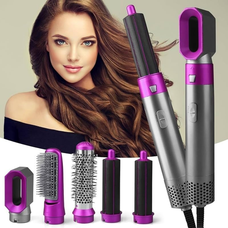 5-in-1 Hot Air Hair Styler & Dryer Brush Set – Multi-Attachment Hair Styling Tool for Drying, Curling & Volume