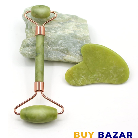 Jade Roller & Gua Sha Facial Massage Tool Set