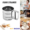 Stainless Steel Flour Sifter – Hand Press Flour Strainer with Measuring Marks With Free Shipping